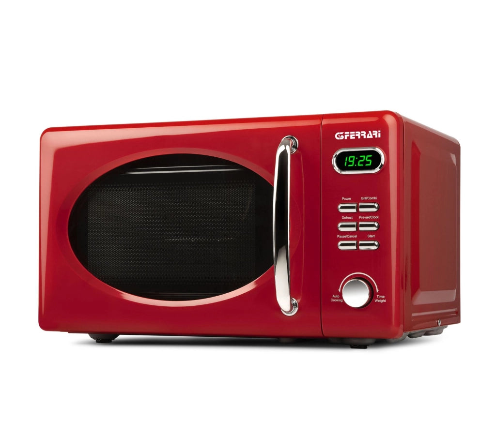 G3 ferrari g10155 microonde vintage combinato digitale "sapormio vintage", 1150w, 20 litri, 8 programmi, rosso