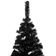 Albero di Natale Preilluminato con Palline Nero 210 cm PVC 3077677