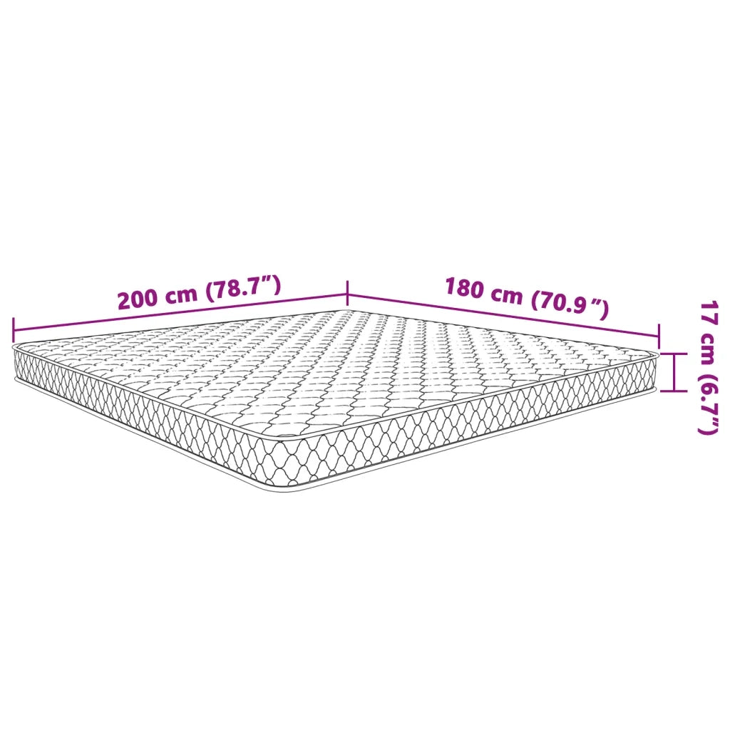Materasso Viscoelastico con Memoria-Materasso per Letto 200 x 180 x 17 cm Morbido