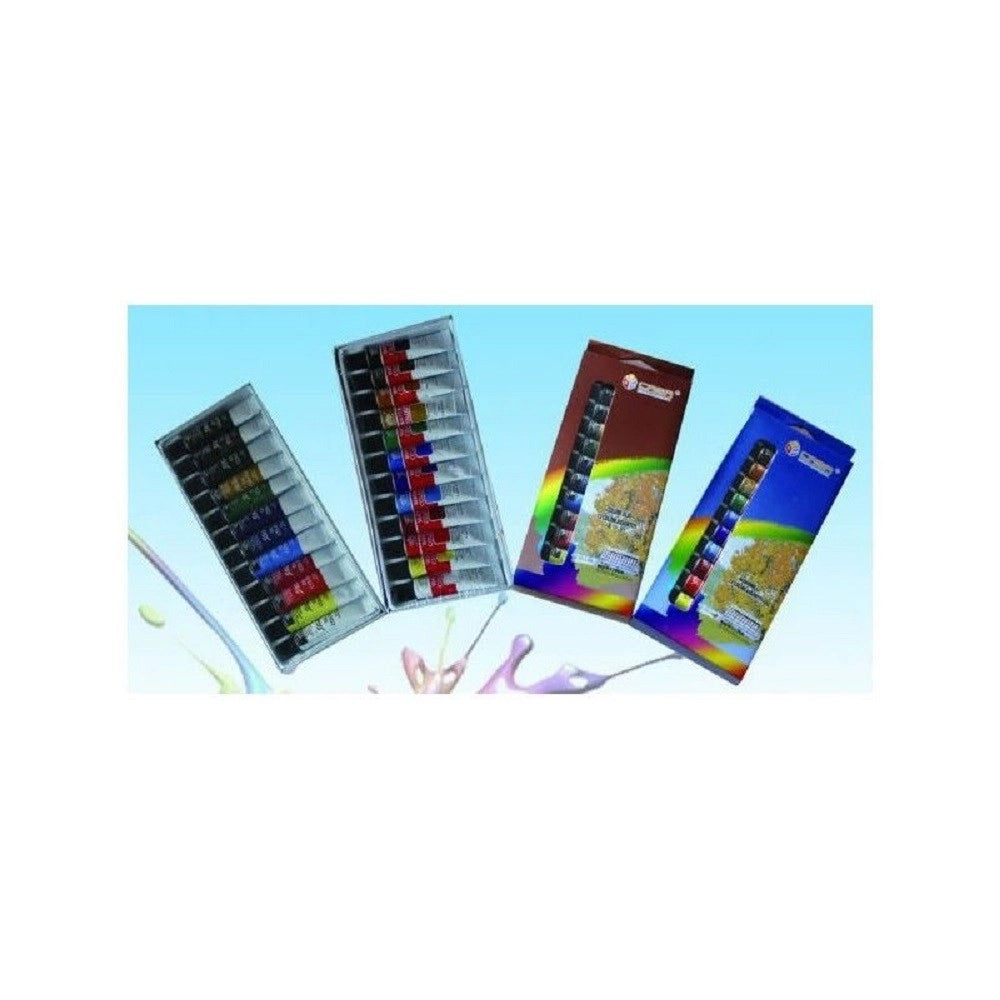 Trade Shop - Set 12 Colori Ad Olio In Vari Colori Tubi Da 12 Ml Pittura Hobby Disegno -