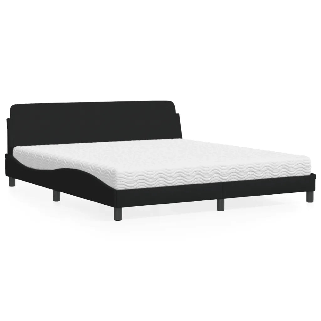 Letto con Materasso Dover Nero 180x200 cm in Tessuto 3208446