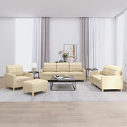 Set di Divani 4 pz con Cuscini Crema in Tessuto 3201252