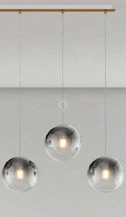SOSP. OTTONE SAT. 3 LUCI RETTANGOLARE VETRI PICCOLI FUME' 1194OS-S3 RP-FU