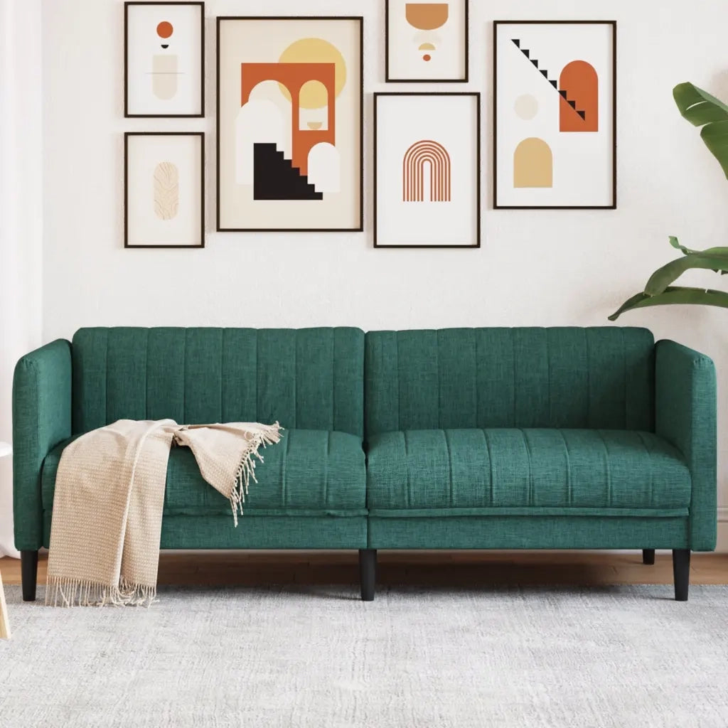 Divano | Divano da soggiorno | Sofa a 3 Posti Verde Scuro in Tessuto