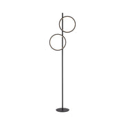Lampada da terra nera moderna 2 anelli LED 24W Just Light