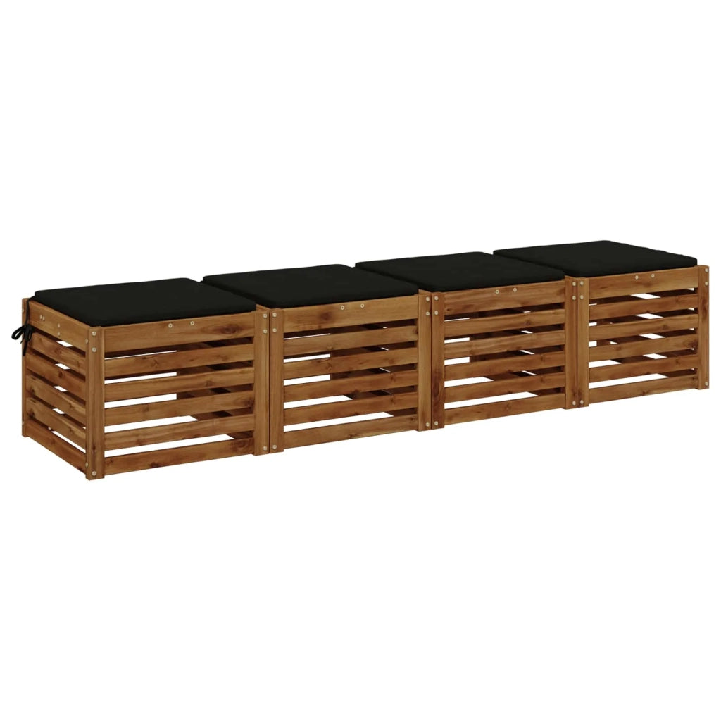 Cuscini per Sedia in 4 Pezzi SOEST 4 pz 100% Poliestere Nero 944418