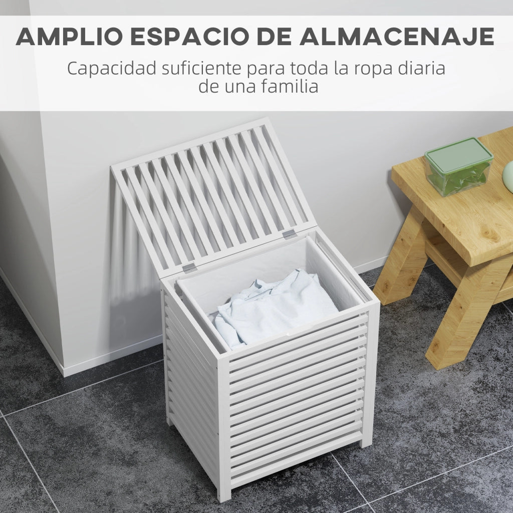 Cesto per Biancheria in Bamb¨´ ¨C zephmum ¨C Bianco 50x36x60 cm