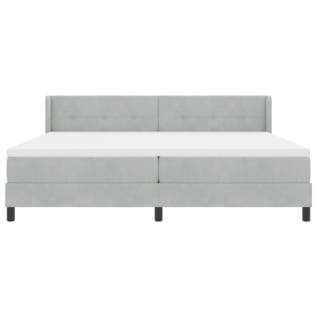 Letto a box con materasso Grigio chiaro 200x200 cm Velluto