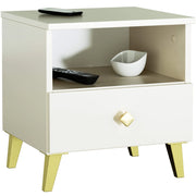Comodino AKORD MOBI color cashmere con cassetto L40 x H43 x P37 cm
