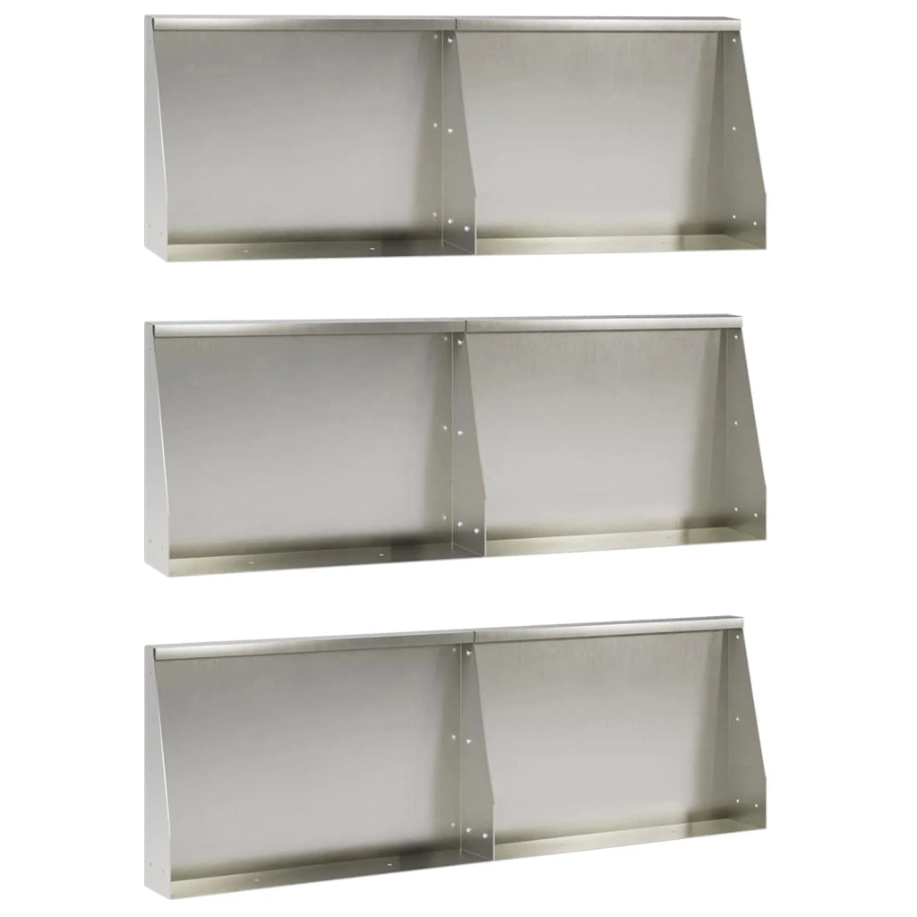 Muro di contenimento 6 pz 60 x 12 x 40 cm Acciaio Inox Argento 3449167