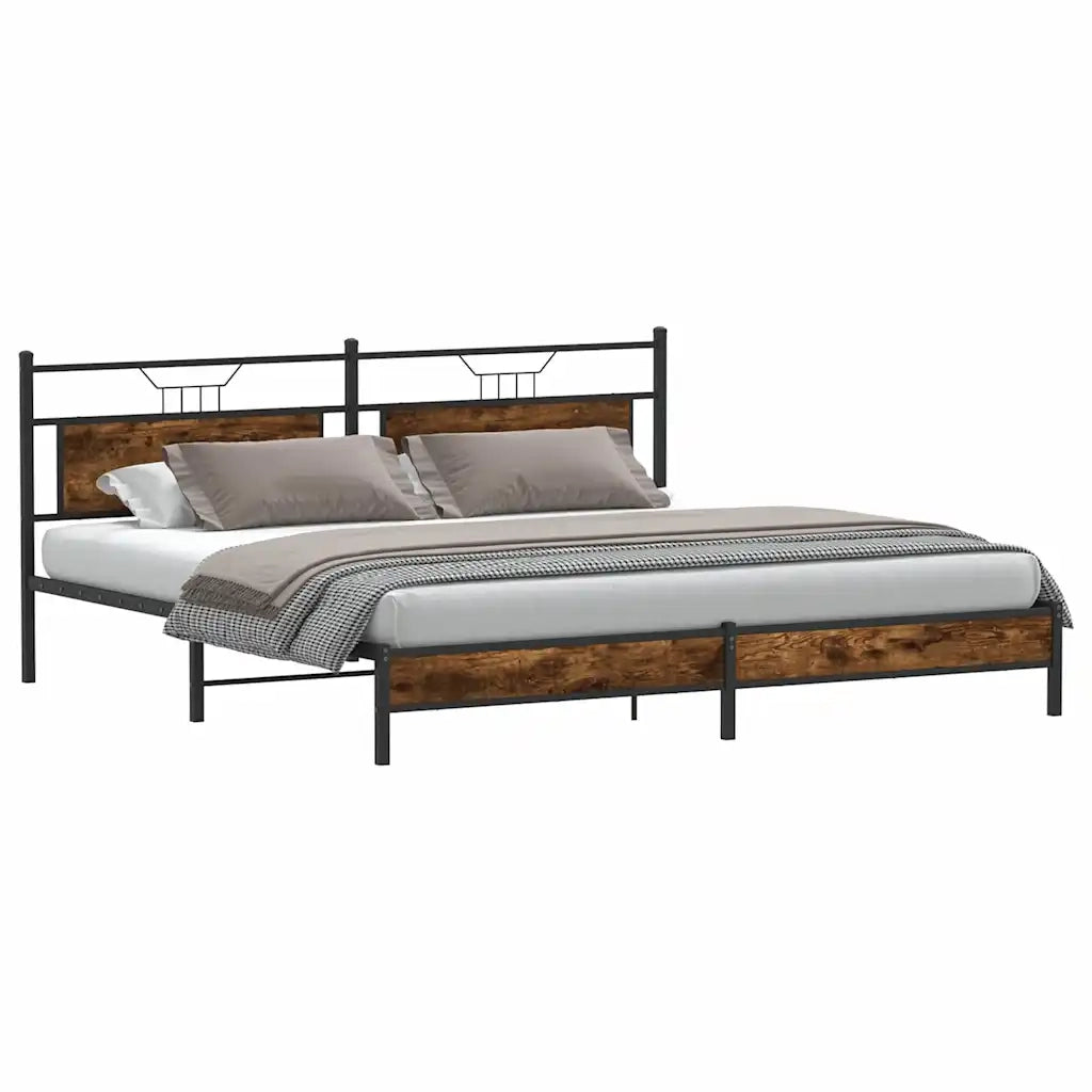 Giroletto senza Materaso in Metallo Rovere Fumo 193x201 cm 3325107