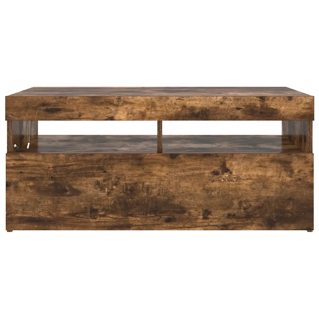 Mobile Porta TV con Luci LED Rovere Fumo 90x35x40 cm 815675
