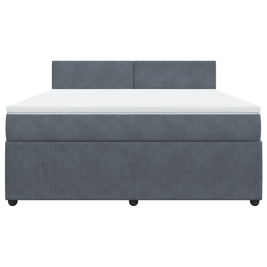 Giroletto a Molle con Materasso Grigio Scuro 180x200 cm Velluto 3287801