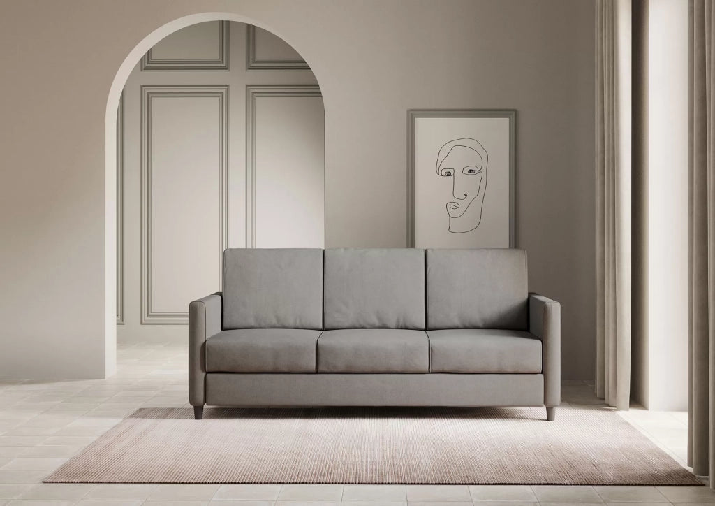 Divano karay 3 posti (tre sedute da 60cm) misure esterne l.198cm | grigio - Mobili 2G