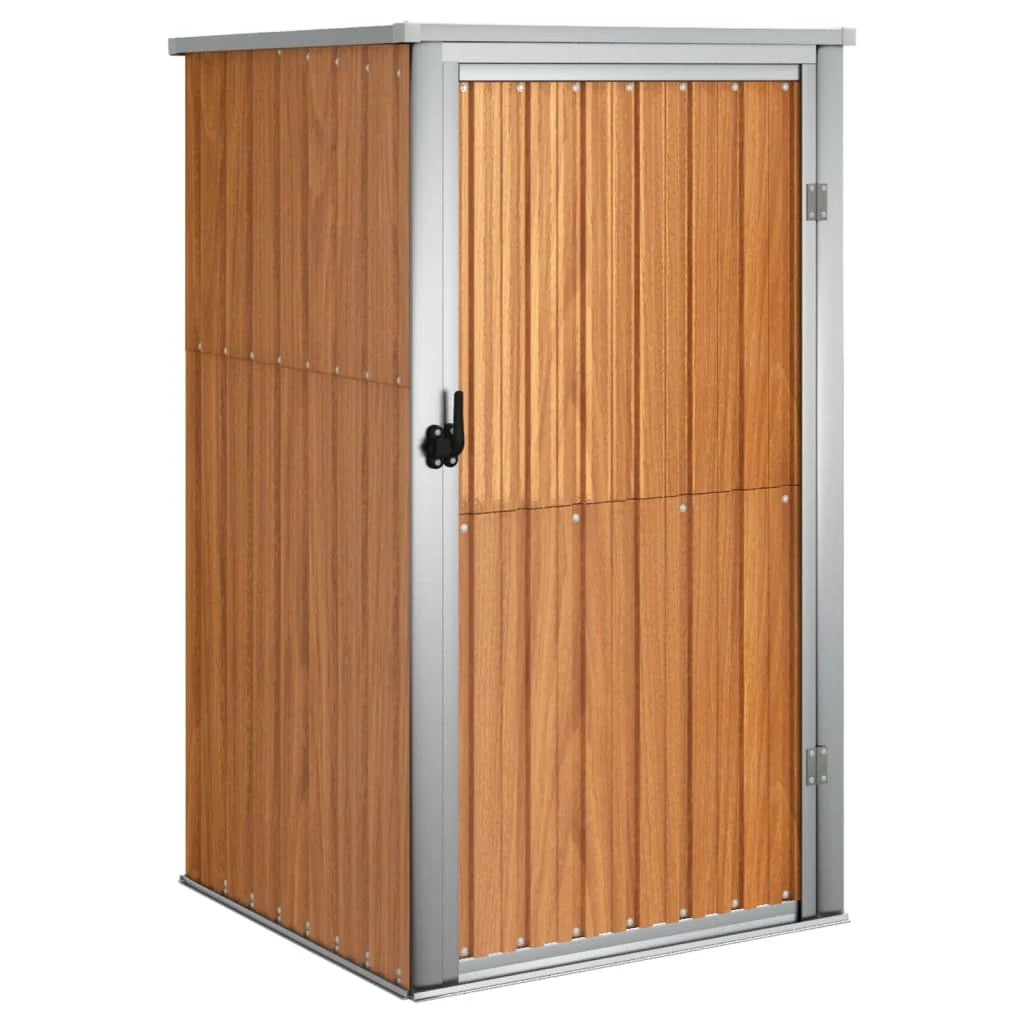 Casetta da giardino cabina ripostiglio casetta da esterno robusta casetta per attrezzi 88 x 89 x 161 cm acciaio zincato marrone 02_0022424