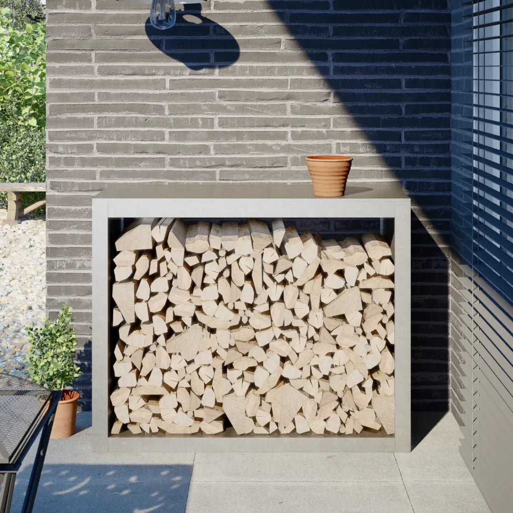 Rastrelliera per Legna da Ardere 100x40x80 cm in Acciaio Inox 850979