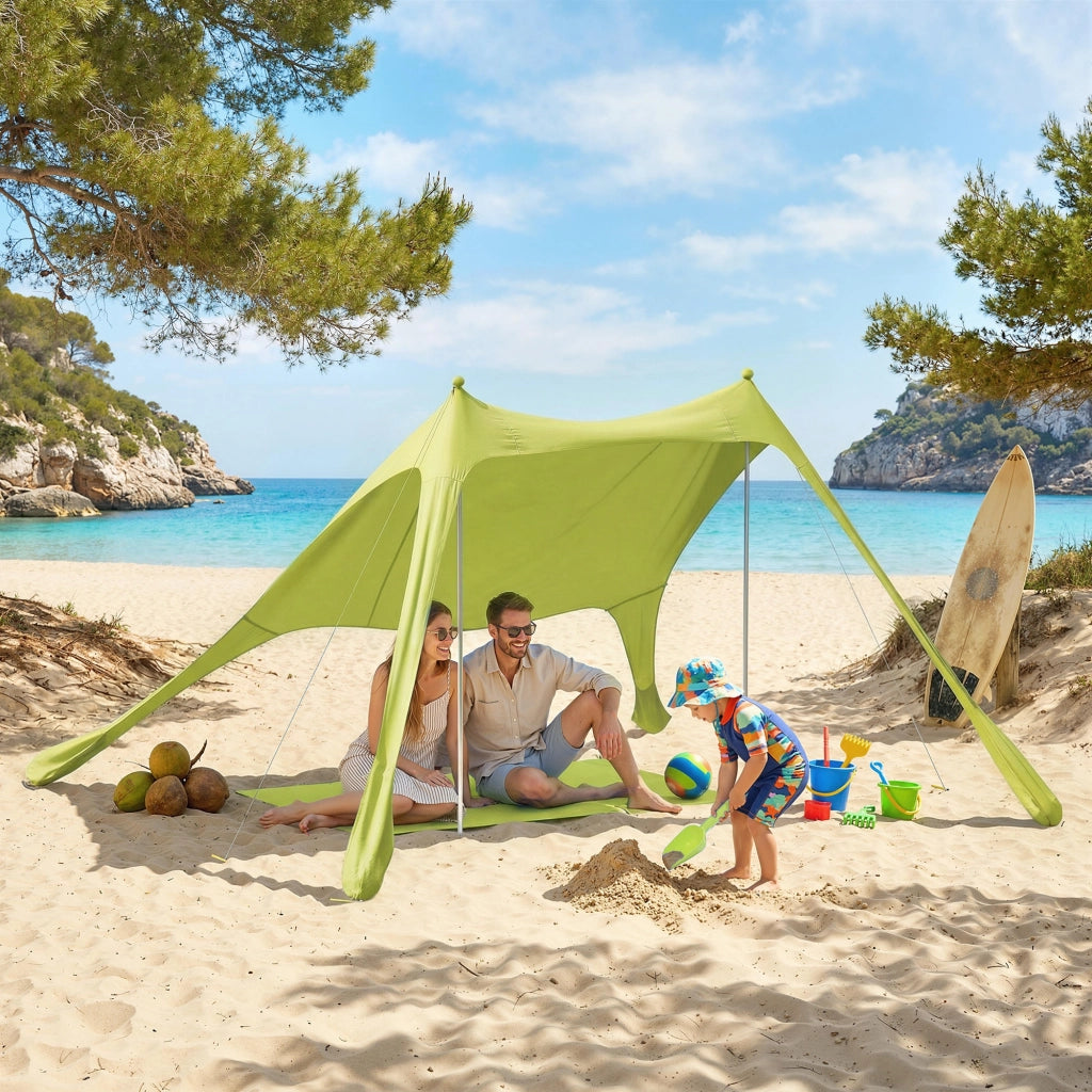 Carpa da Giardino Pieghevole ¨C zephmum ¨C Verde UPF50+ con Paletti e Borsa