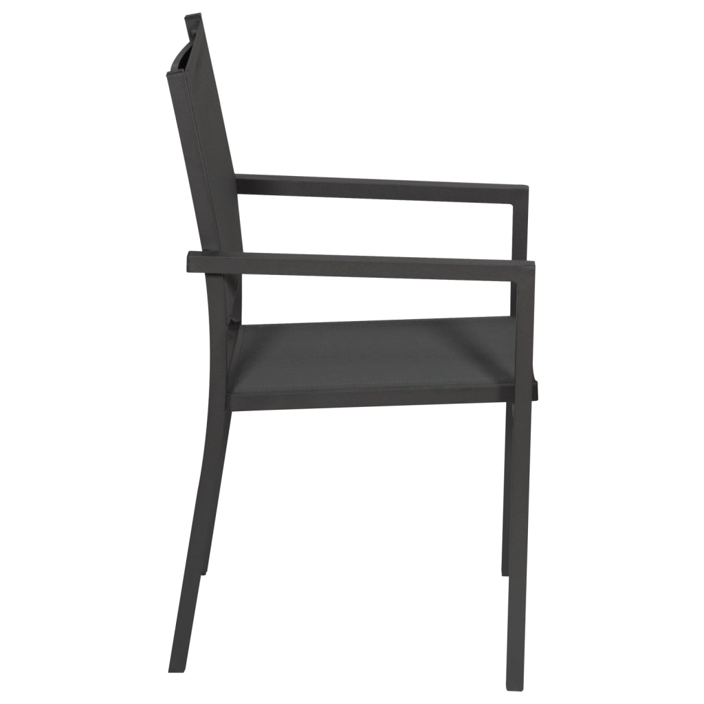 Set di 8 sedie in alluminio antracite - textilene grigio