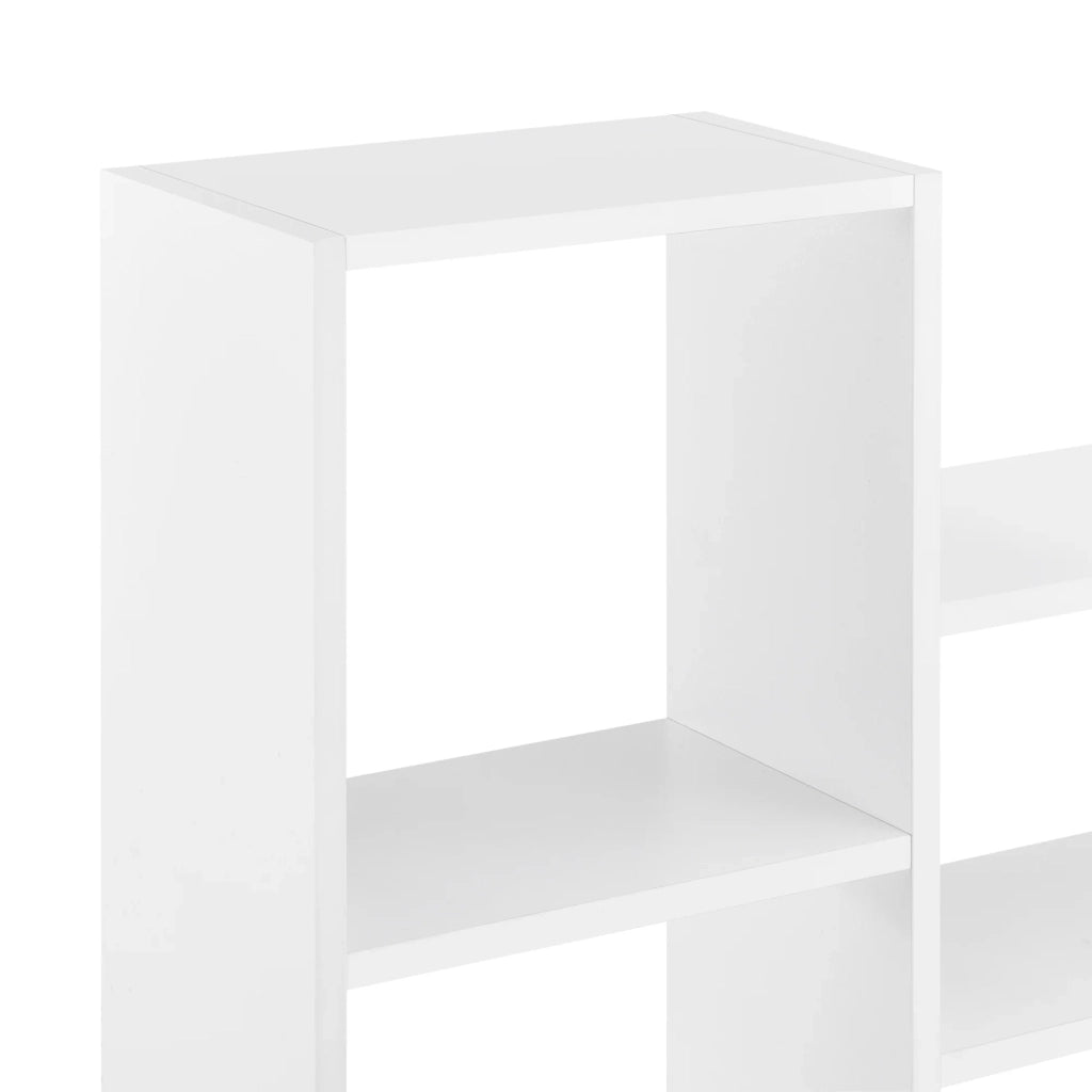 Pensile di design elegante ripiano sospeso 5 vani portaoggetti portata 20 kg melaminico 101 cm bianco opaco 03_0005846