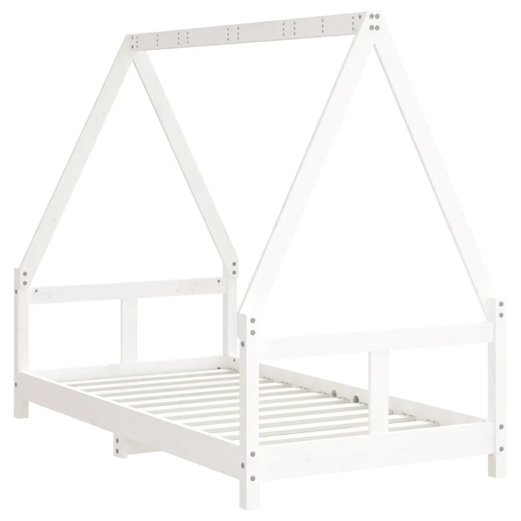 Giroletto per Bambini | Letto Infantile | Lettino Bianco 80x160cm in Legno Massello di Pino