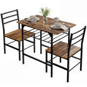 Tavolo da pranzo allungabile con sedie ¨C zephmum ¨C marrone, metallo, 90x200
