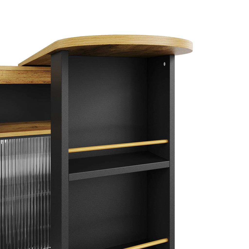 Tavolo Bar Allungabile con Vano ¨C MINIMAL ¨C Nero, 138-204x39x105 cm