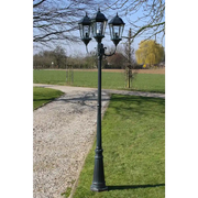 Lampione da Giardino 3 Bracci 230 cm Verde Scuro/Nero Aluminiocod mxl 121100