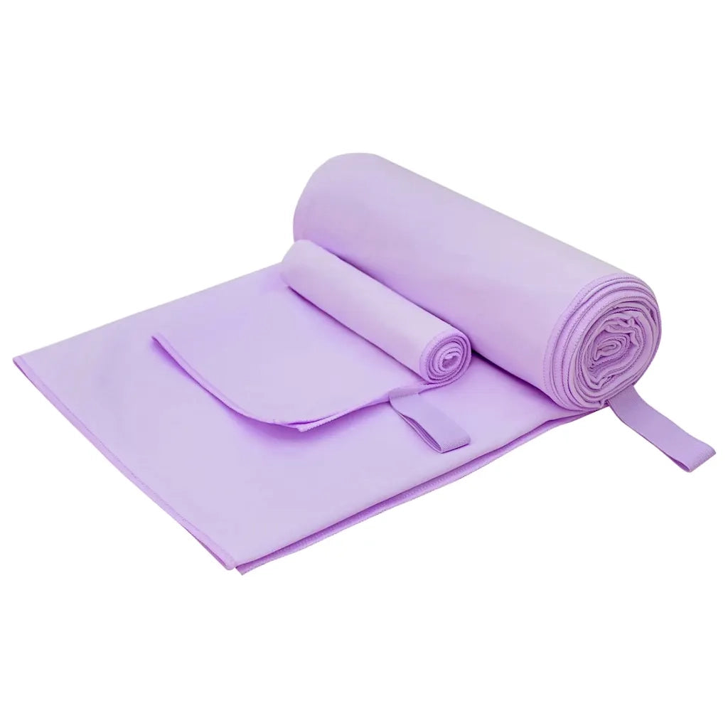 Set di Asciugamani Sportivi 2 pz | Teli per bagno Viola Tessuto
