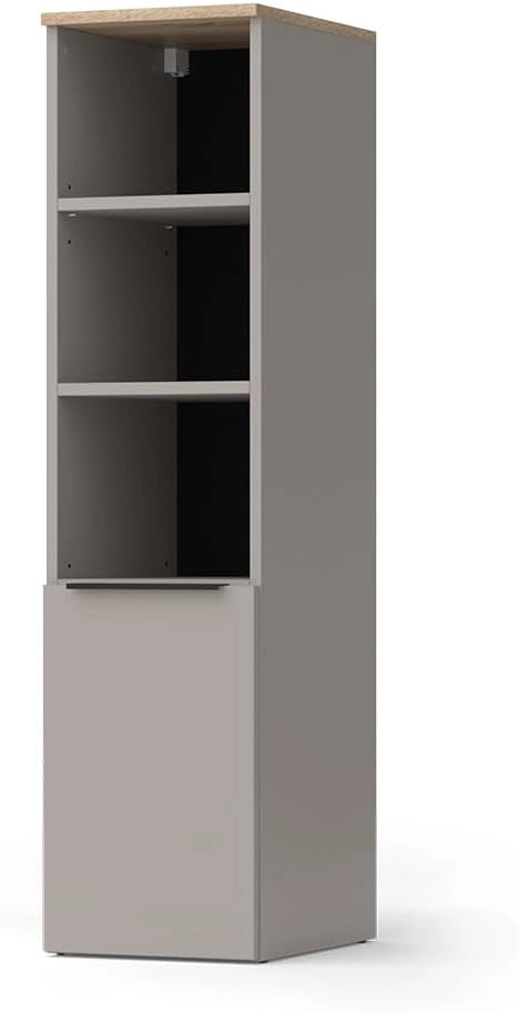 Armadio universale Wido, Antracite/Sonoma, 30.2 x 120 cm con una porta, adatto per la conservazione di utensili domestici