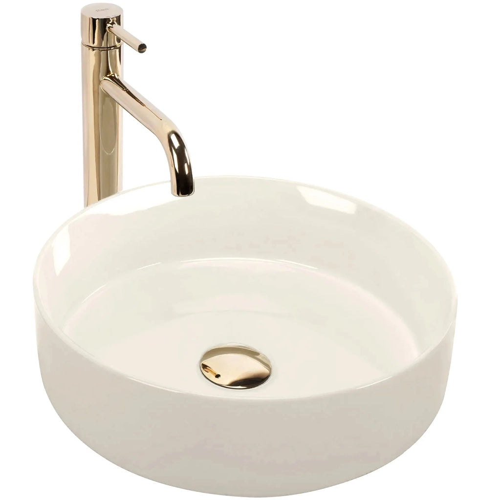 Lavabo Da Appoggio Rea Sami Ecru Shiny