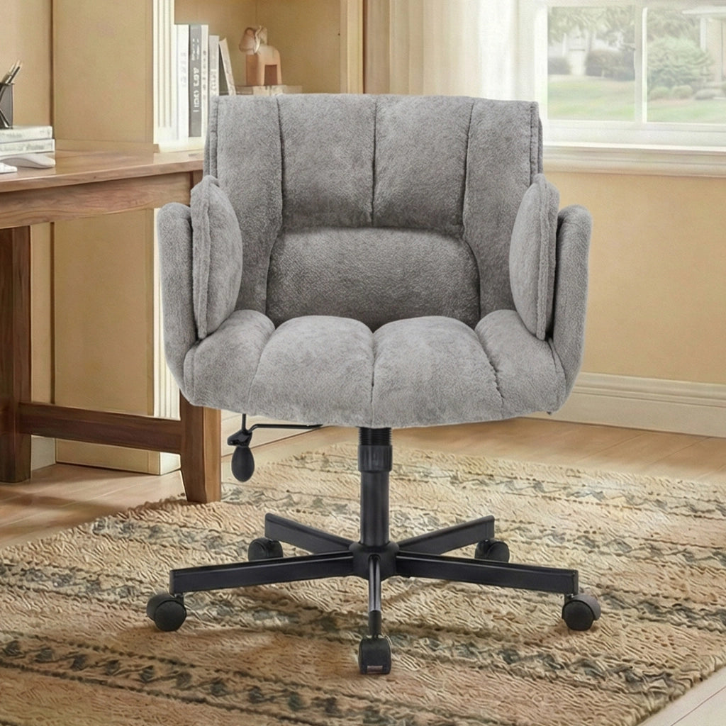 Sedia da ufficio con rotelle e braccioli pieghevoli ¨C zephmum ¨C grigio