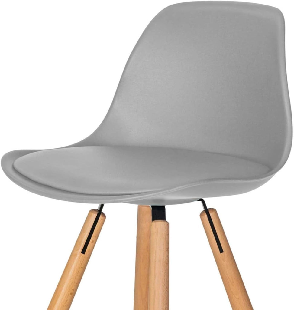 Set di 4 sgabelli da bar SARA in grigio scuro, grigio chiaro, bianco e nero
