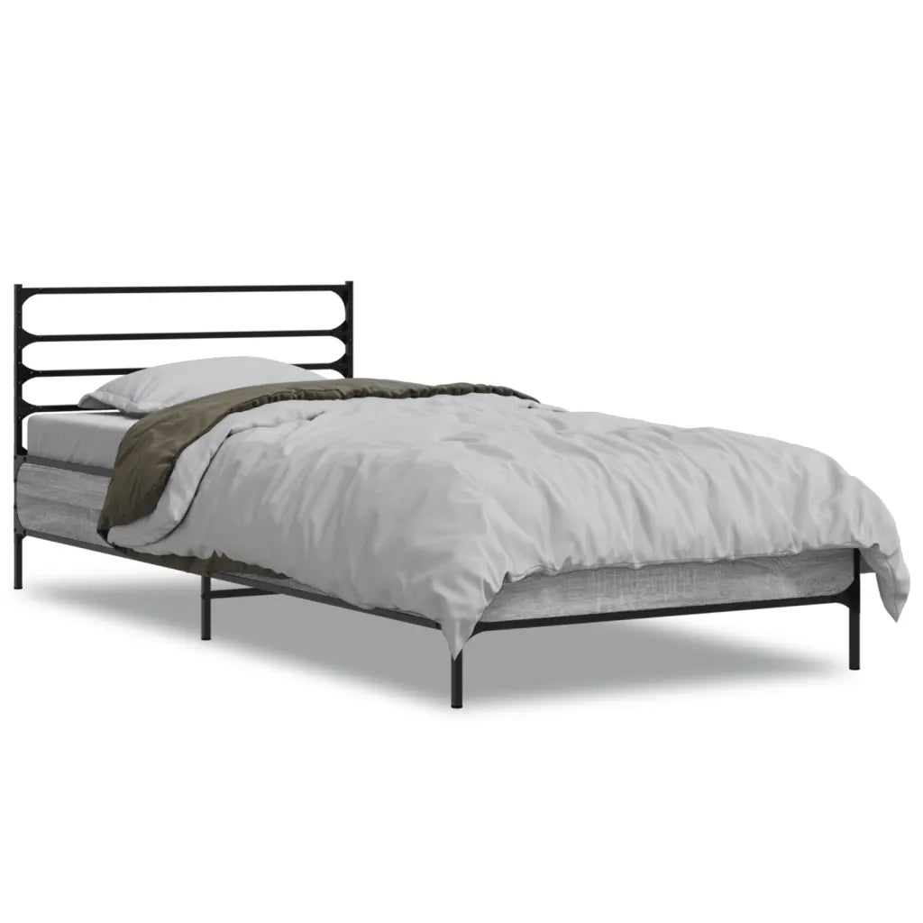 Giroletto Grigio Sonoma 75x190cm in Legno Multistrato e Metallo 845625