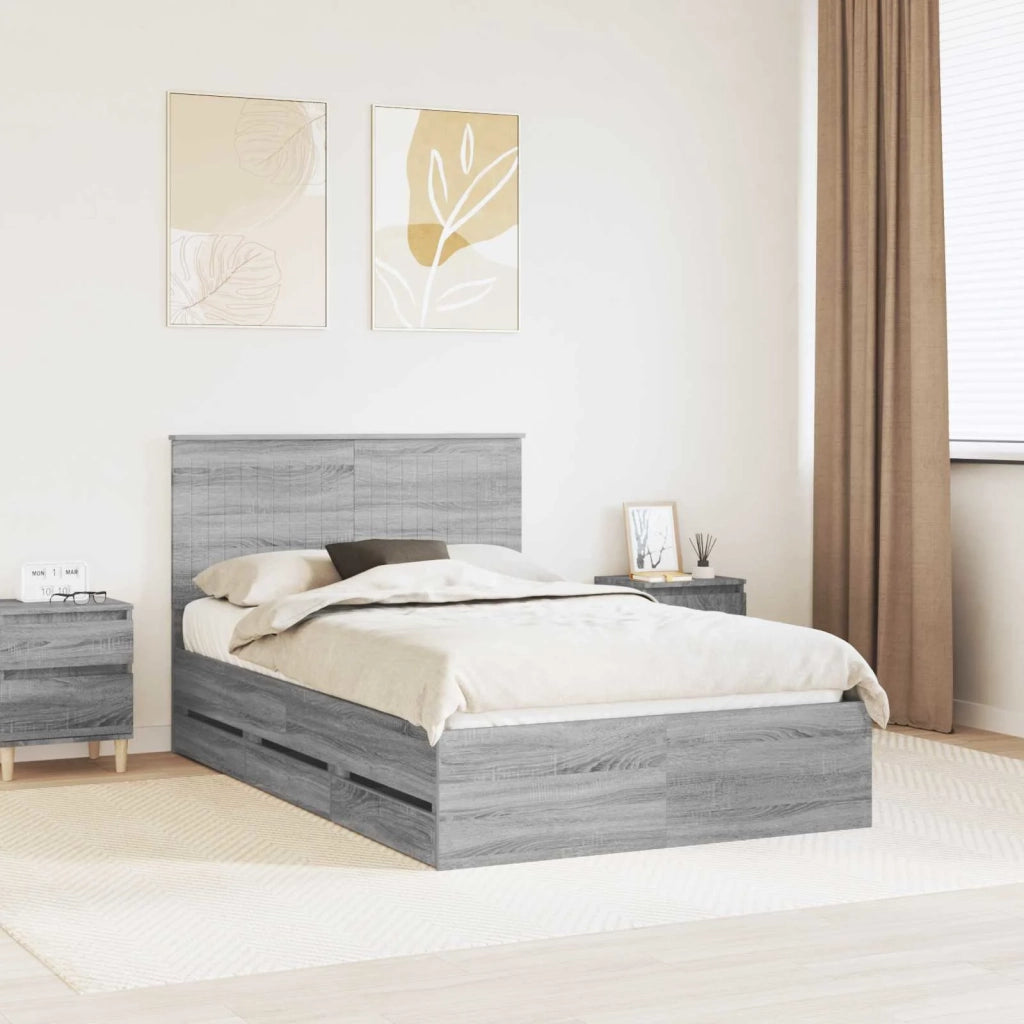 Struttura del letto con cassetto Grigio Sonoma 120 x 190 cm 3411143