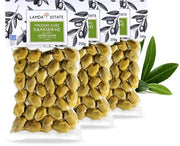 Oliive Premium di Qualità - Vacuum Imballate 3 x 250 g - Ingestate Naturalmente - Intensità di Erbe - Lunga Durata di Validità
