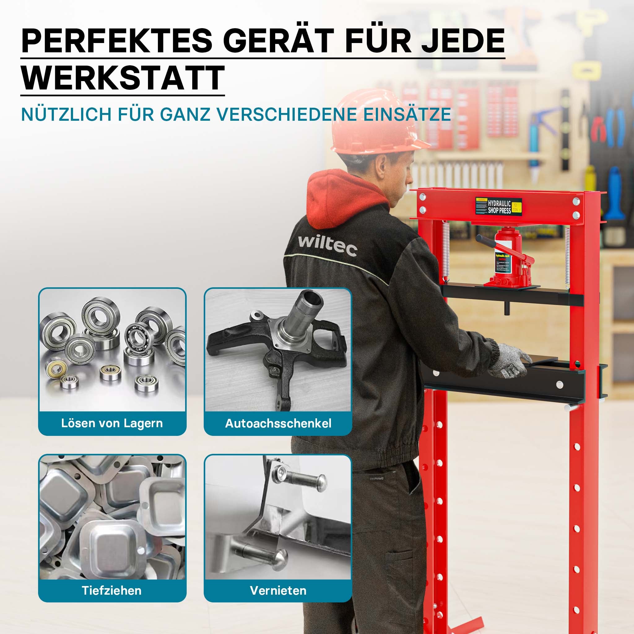 Pressa idraulica da officina 12t Pressa a telaio per cuscinetti