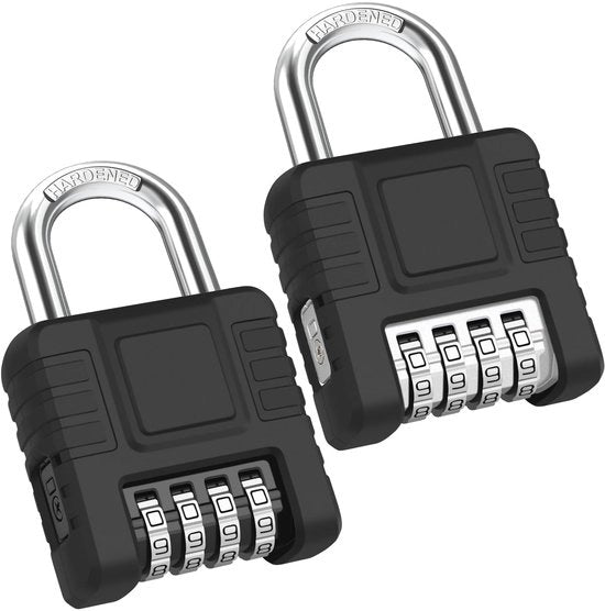 Combinazione di Slot a Due Pezzi, Slot a Sostegno Resistente con Codice di Combinazione, Apertura a Un Tocco, Slot a Combinazione a 4 Cifre, Sostegno a Sostegno Resistente per Porta, Locker - Nero e Argento
