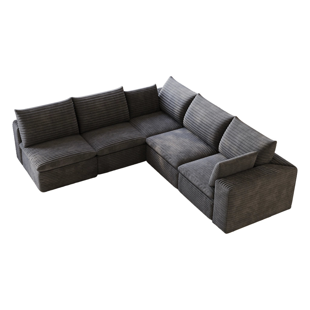 Divano Cloud 260x250 ¨C MINIMAL ¨C Velluto a Coste Grigio Scuro, Imbottito, Senza Montaggio