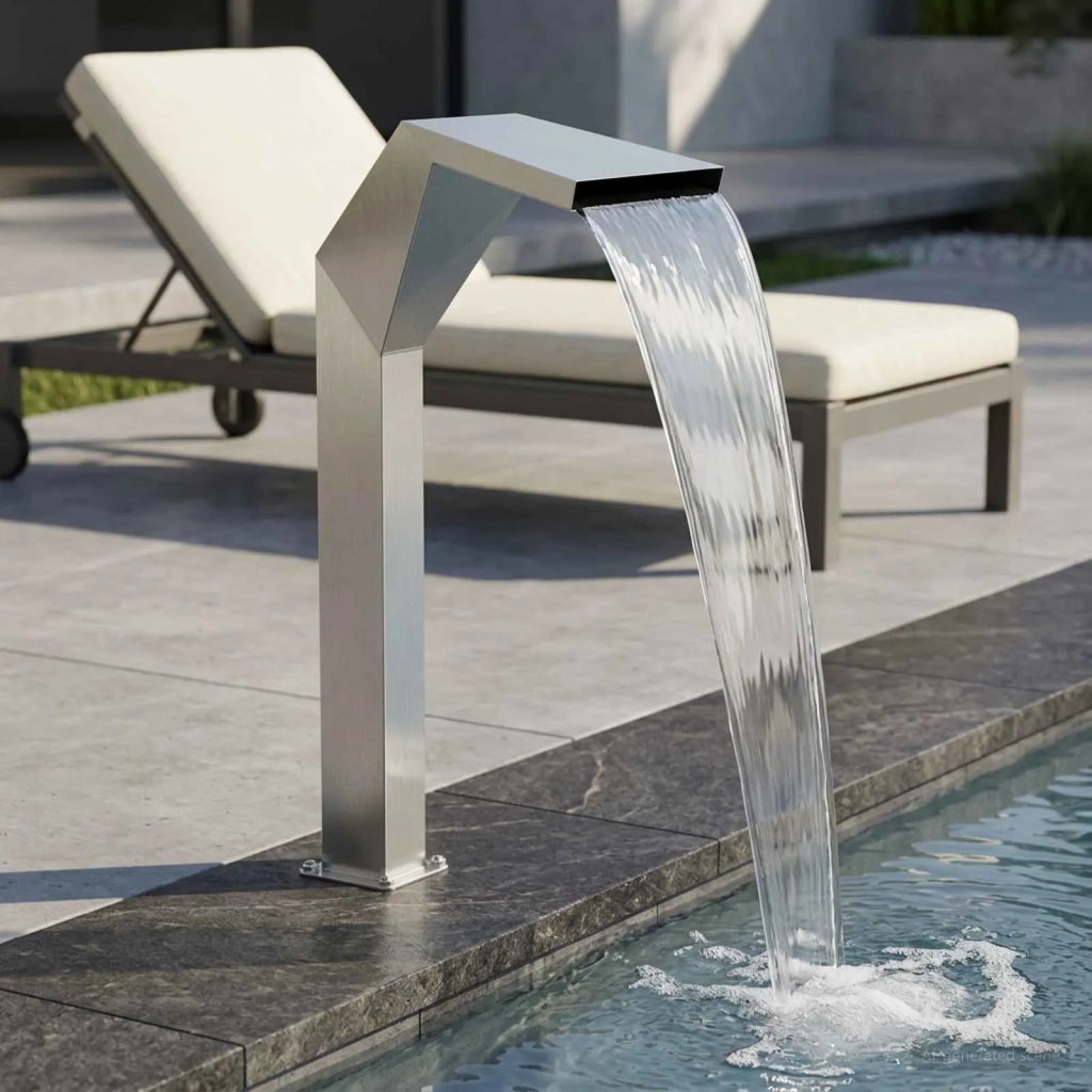 Cascata della Piscina Acciaio Inox 50 x 30 x 90 cm Argento 42039237