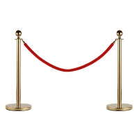 Outsunny Colonnina Segnapercorso per Code Separatore in Acciaio Rosso e Oro