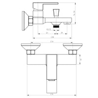Miscelatore rubinetto bidet cromato + miscelatore rubinetto lavabo cromato + miscelatore esterno vasca con deviatore