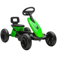 Go-Kart a pedali per bambini, go-kart per bambini dai 2 ai 5 anni con ruote EVA silenziose, avanti e indietro, verde