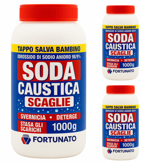 Scaglie alta purezza per pulizie profonde domestiche e uso fai da te soda caustica 1 kg pezzi 3