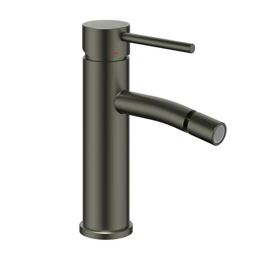 Miscelatore monocomando per bidet serie jazz installazione rapida con piletta click clack *** finitura- canna di fuci...