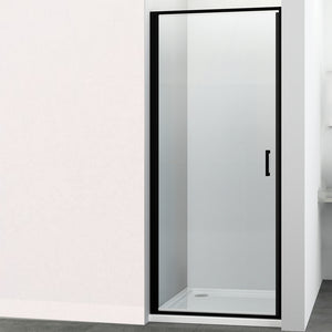 Porta doccia battente swing per box nicchia black profilo nero cristallo 6 mm *** misure 88-90xh195 cm, confezione 1