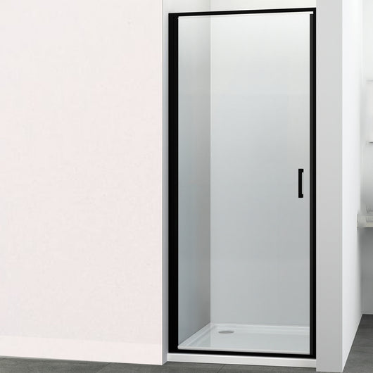 Porta doccia battente swing per box nicchia black profilo nero cristallo 6 mm *** misure 88-90xh195 cm, confezione 1
