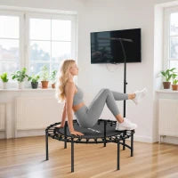 Trampolino fitness, con impugnatura regolabile su 5 livelli, Nero