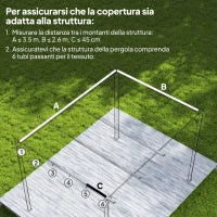 Tettuccio di Ricambio per Gazebo da Giardino con 10 Fori, Copertura in Poliestere Traspirante, Grigio