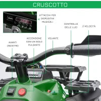 Quad per Bambini Elettrico 12V con Fari e Batteria Ricaricabile, Età 3-5 Anni, 100x65x73cm, Verde