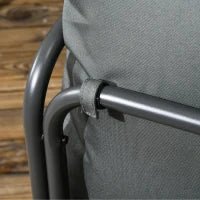 Set da Giardino 5 Pezzi in Acciaio con 4 Sedie 58x58x66 cm e Tavolo 80x80x71 cm con Foro Centrale, Grigio